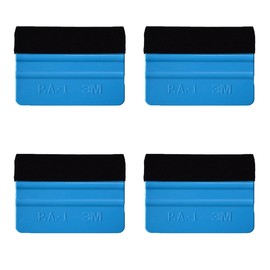 Durable Felt Edge Wrap Wrapping Cleaning Scraper 4" Squeegee Tool for Car Vehicle Window Film Vinyl, 4 pack