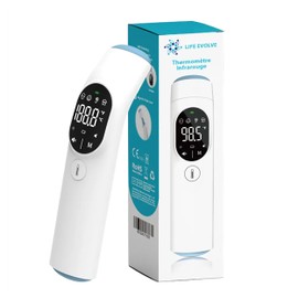 LIFE EVOLVE 20F 4 in 1 Multifunktions-Infrarot-Thermometer: Stirnwärmer, Ohrthermometer für alle Altersgruppen (Baby, Kinder, Erwachsene), Heimmodus für Objekt oder Zimmer, berührungslos, hygienisch,