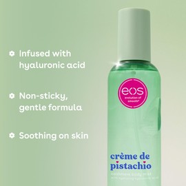 eos Cashmere Body Mist, Crème de Pistachio, Body Spray for Women, Pistachio Perfume, Hair Mist, Moisturizing, Hyaluronic Acid, Glycerin, Vegan, Cruelty-free, 6 fl oz