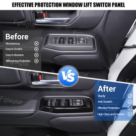 Fgtagtal Window Lift Switch Cover Compatible with Toyota Land Cruiser Prado 250 2024, ABS Window Lift Switch Panel Decoration Frame Trim Cover, 4PCS (Bright Black)