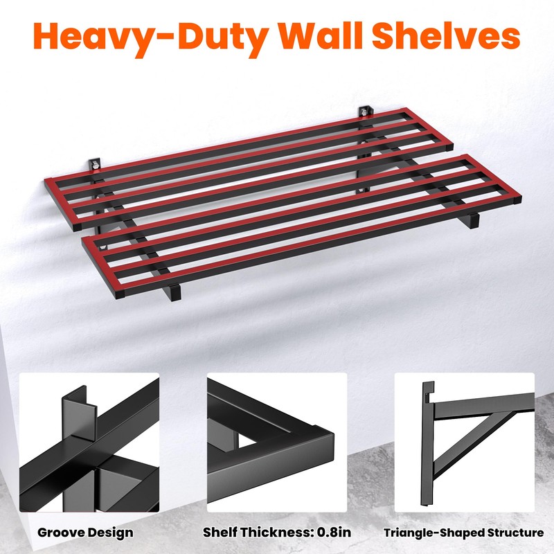 Ultrawall Heavy Duty Garage Wall Shelves, 2 x 4 ft