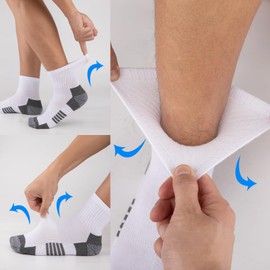 COOVAN Mens Ankle Athletic Socks Quarter Cushion Moisture Wicking Running Sports Work Socks 7 Pairs