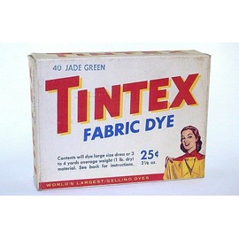 ONE Box Vintage Antique TINTEX Fabric DYE Jade Green Color D4