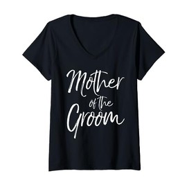 Womens Matching bridal party gifts for family Mother of the Groom V-Neck T-Shirt