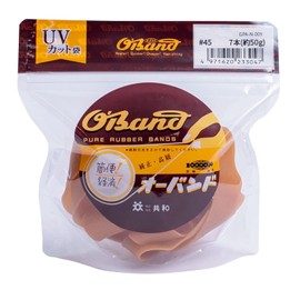 輪ゴム オーバンド #45 < 50g透明袋 > アメ色 極太幅 少量 包装 ゴムバンド 全サイズ73 共和