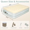 Queen Air Mattress with Built in Pump, Rechargeable, 16'' Raised,