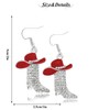 Rhinestone Western Boots Earrings for Women Cowgirl Cowboy Hat Earrings