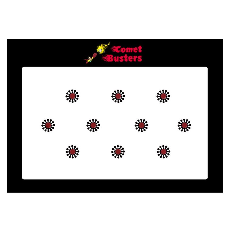 Comet Busters Round Fancy Maroon Bindi With Black Design (BIN653)
