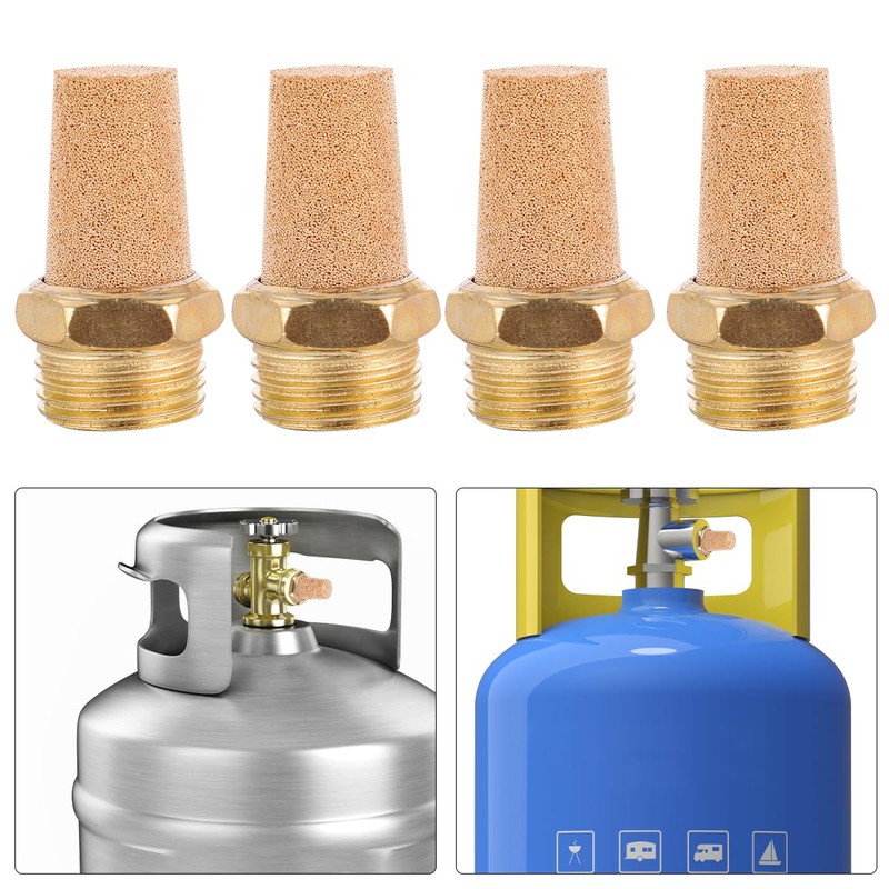TEHAUX 8pcs Brass , Sintered Bronze Pneumatic - 1/4 Npt