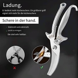 Kitchen Scissors - Upgrade Heavy Duty Stainless Steel Kitchen Scissors with Serrated Edge, Ultra Sharp Professional Poultry Shears for Bone, Chicken, Meat, Fish, Turkey,Vegetables,BBQ Scissors Gold