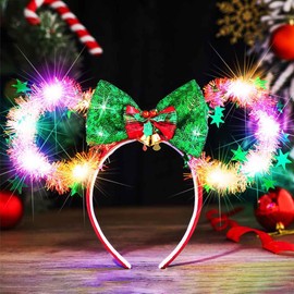 Reaky Christmas Headbands, Christmas Headpieces, Hair Accessories for Women (Red, One Size)