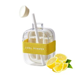 2-in-1 Ice Cube Tray Water Bottle with Straw, BPA-Free Press and Release Ice Maker Cup, Leak-Proof Portable Drink Container for Freezer, Travel, Gym, and Home Use(White)