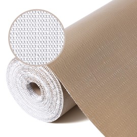 StaHom Drawer Liner, Shelf Liners for Kitchen Cabinet Waterproof & Oil-Proof Cupboard Liner Non-Slip Drawer Mat PVC Material Non Adhesive Kitchen Liner for Countertop Beige 11.8 x 236.2 Inches