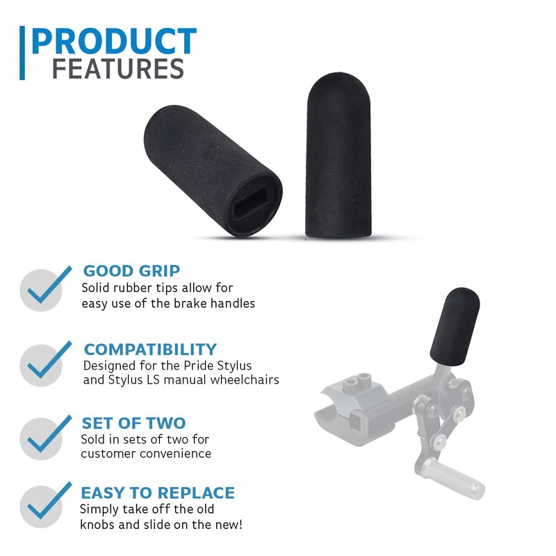 AlveyTech Black Rubber Tips for 1/2" Flat Slot Levers on