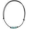 Barch Young Three Turquoise Choker Necklace on Black Leather String