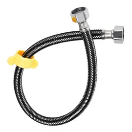 METALLIXITY Faucet Supply Line Connector (500mm/20), 304 Stainless Steel G1/2 Female to G1/2 Female Water Supply Hose Connector - for Kitchen Bathroom, Black