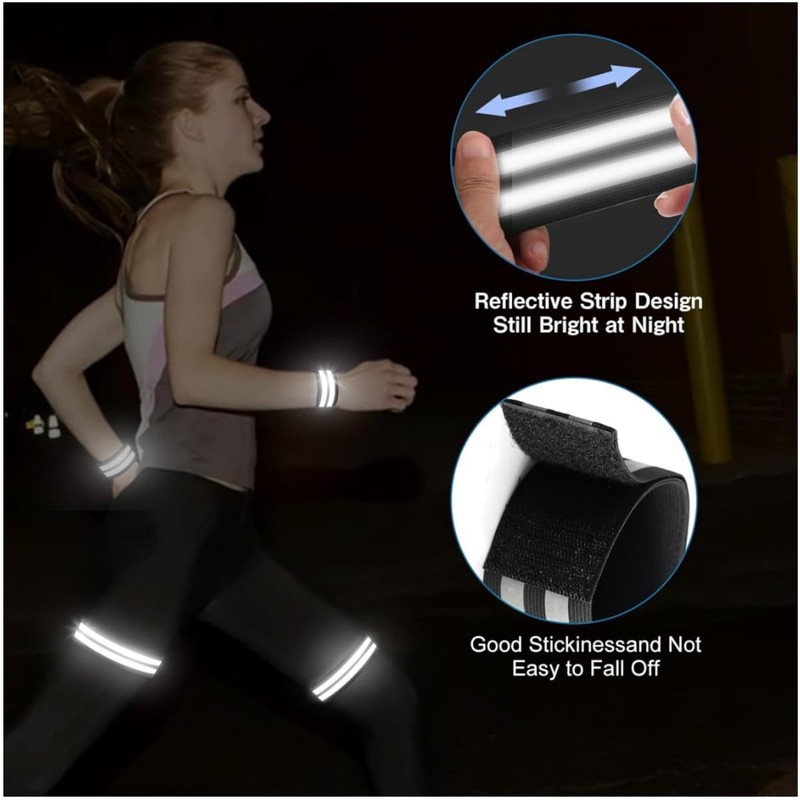 LiJuanWang Reflective Bands, Pack of 4 Bicycle Trouser Clips, Elastic