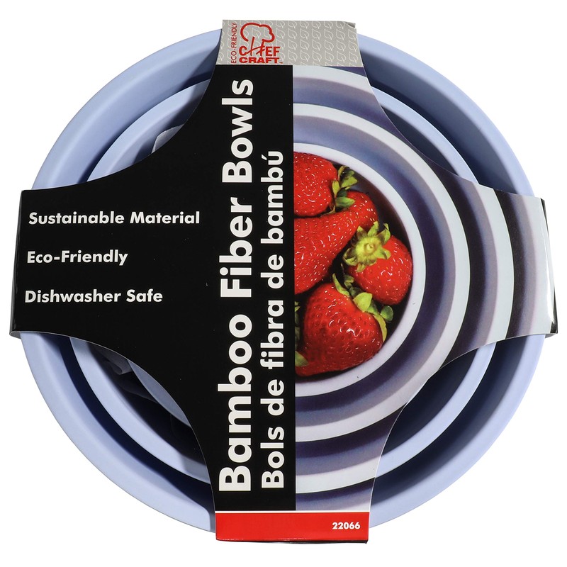 Chef Craft Eco Bamboo Fiber Mixing Bowl Set, 4 Piece