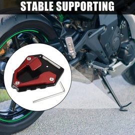 X AUTOHAUX 1 Set Aluminum Alloy Motorcycle Kickstand Pad for Honda NT1100 Red