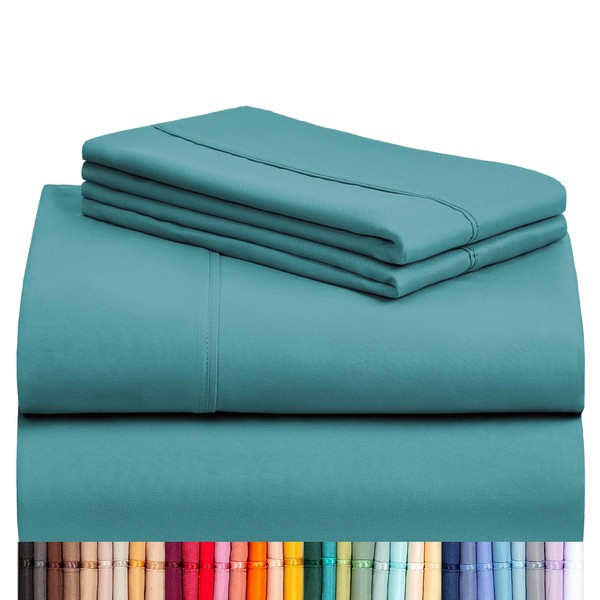 LuxClub 4 PC Sheet Twin Size Sheet Set Bed Sheets