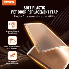VEVOR Pet Door Replacement Flap, Compatible with VEVOR Flap Pet Doors, Measures 5.25" x 8.13" Longer Lasting, Weather-Proof, Thickened PVC Dog Door Replacement Flap with Long Magnetic Strip (Small)