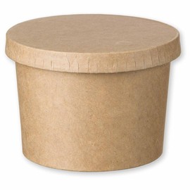 VEPATIM 50 ice cream cups made of kraft paper FSC® round 230 ml brown with lid