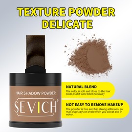 Sevich Root Powder 10 g, Conceals Instant Hair Loss, Hair Shadow Filler for Women and Men, Thinning Grey Hair, 48h Makeup Durability, 1 Box = 2.5 Boxes, Brown