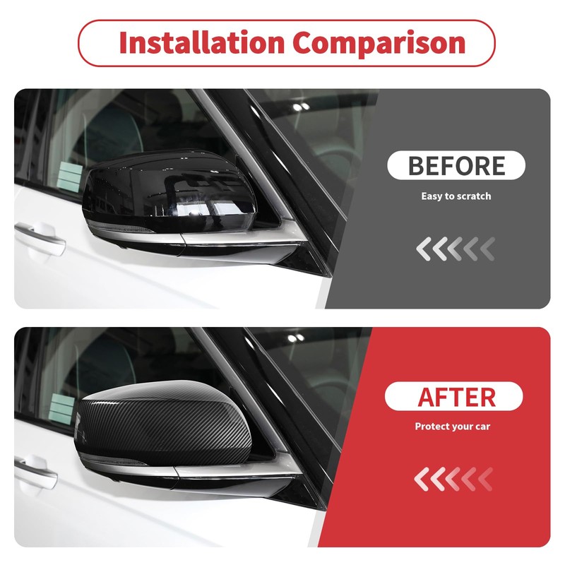 Linskip Driver and Passenger Side Mirror Covers Compatible with Jeep