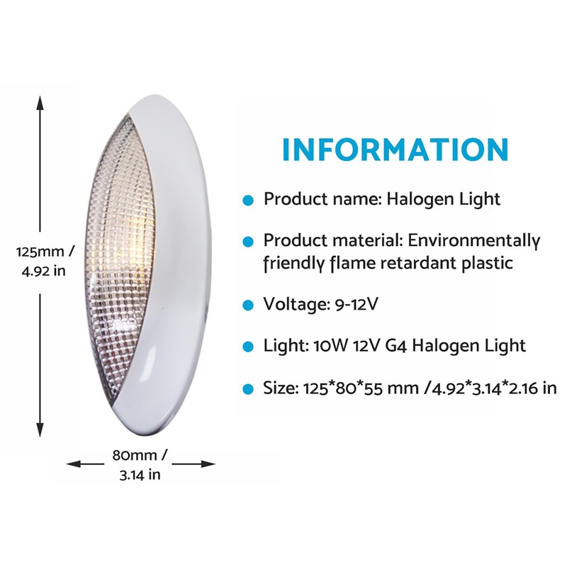 MAX COOL Caravan Halogen Light Lamp Suitable for Caravan RV