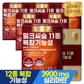 Sunsu Food 순수식품 밀크씨슬 6박스(180정) / 실리마린 밀크시슬 11종기능성 아연 셀렌 엽산 Pure Foods Milk Thistle 6 Boxes (180 Tablets) / Silymarin Milk Thistle 11 Types Functional Zinc Selenium Folic Acid