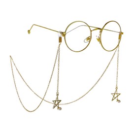 2 PCS Eyeglass Chain Pearl Star and Angel Wings Pendant Mask Chains Eyewear Strap Holder Glasses Retainer with Clips