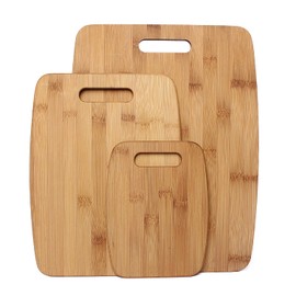 Gourmet Edge 3PC Bamboo Cutting Board Set - Kitchen Chopping Board for Meat (Cutting Board) Cheese and Vegetables (3 Pieces)