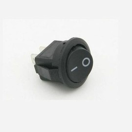 Power Round Electrical Switch 2-Wire Push Button Black DIY Toggle Box On/Off Guide / 전원 원형 전기자재 스위치 2선 푸쉬 버튼 블랙 DIY 토글 박스 온오프 가이드