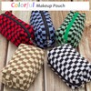 PAZIMIIK Checkered Makeup Bag for Purse Portable Zipper Make Up