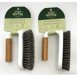 Everspring Lot of 2 Scrub Brush, Cleaning Brushes with Handle for Household Use, Heavy Duty