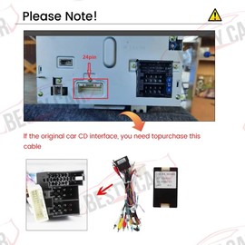 16pin Car Stereo Radio Power Retrofit Wiring Harness Cable Adapter fits for Hyundai IX35 Tucson 2 Azera Kia Sportage Sorento w/ 24p OEM Backup Camera & Factory Amplifier