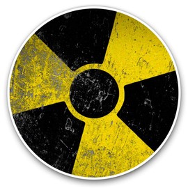Vinyl Stickers (Set of 2) 7.5cm - Radioactive Warning Nuclear Chernobyl #8950