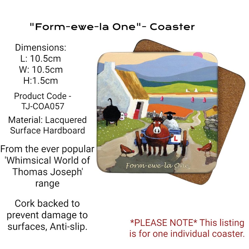Form-ewe-la One Coaster by Thomas Joseph - Funny Sheep
