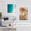 Teal Orange Abstract Modern Painting Single Toggle Light Switch Covers