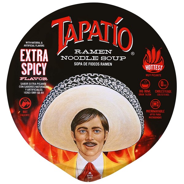 Tapatio Ramen Noodle Bowl 105g, Extra Spicy Flavor (12 Count)