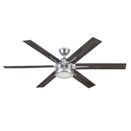 Honeywell Ceiling Fans Kaliza, 56 Inch Indoor Modern LED Ceiling Fan with Light and Remote Control, Dual Mounting Options, 6 Blades with Dual Finish, Reversible Motor - 51964-01 (Matte Nickel)