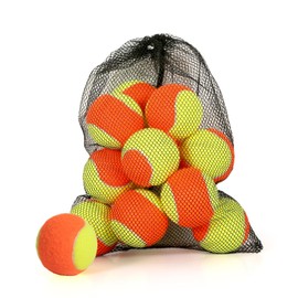 MRYCZ FYRHD 18 Pack Tennis Balls for Kids 50% Low Compression Stage Tennis Ball for Beginners Youth Kids Training Practicing with Mesh Bag Easy to Transport, Yellow & Orange