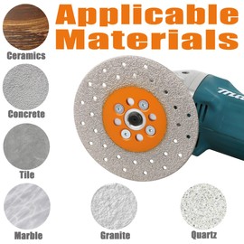 Vearter 5'' Vacuum Brazed Diamond Saw Blade, Grinding Disc Cutting Wheel Double Side Use 5/8-11" Thread for Angle Grinder, for Tile Quartz Artificial Stone Granite Marble (125mm)