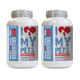 I LOVE MY PETS pet probiotics for Dogs - PET Digestive AID - Dogs and Cats - Best PROBIOTICS - Inulin fos - 120 Treats (2 Bottle)