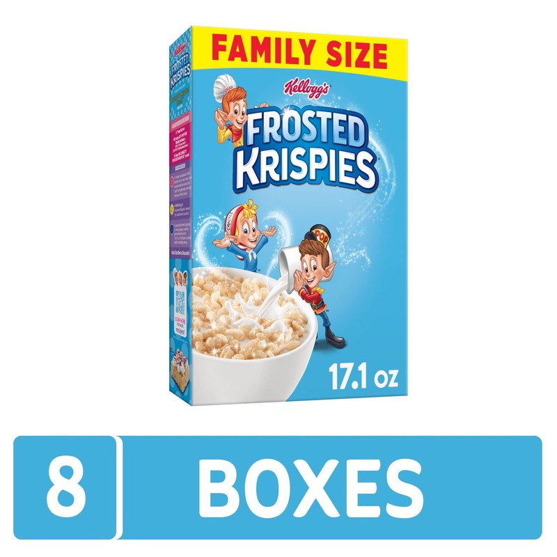 Kellogg's Frosted Krispies Breakfast Cereal, Kids Snacks, Baking Marshmallow Treats,
