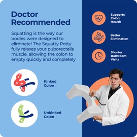 Squatty Potty The Original Bathroom Toilet Stool Height, White, 9 Inch (Pack of 1)