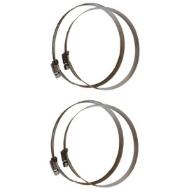 VABINK 8-Inch Stainless Steel Duct Clamps Hose Clips (4-Pack) with Adjustable Worm Gear for HVAC, Ducting Pipes, Intake and Exhaust Vents