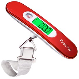 FREETOO Travel Luggage Scale, 2nd Generation Chip, For LCC, Portable, Stylish, Measuring Device, Digital, Lightweight, With Tare Function (Red)