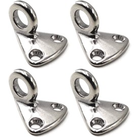 Pack of 4 316 Stainless Steel Fending Pad Eye Fender Hooks with Screws Boat Vessel Deck Hardware Marine Grade