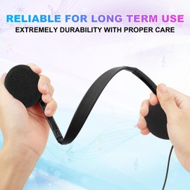 Classroom Headphones Bulk 25 Pack for Kids School Students, Wholesale Wired Durable Earphones Class Set for Children Toddler Boys Girls Teens Adult (HY103, 25 Black)